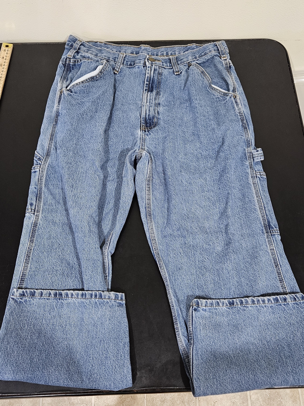 Rural King Carpenter Denim Jeans Workwear Men's 34x29 Blue Straight Leg